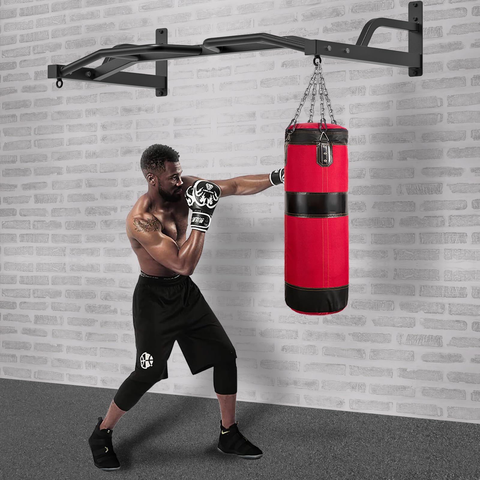Kipika Klimmzugstange zur Wandmontage, Multi-Grip-Klimmzugstange, Heim-Fitness-Studio, Trainingsstange für Krafttraining, Körpertraining, Heim-Fitness-System