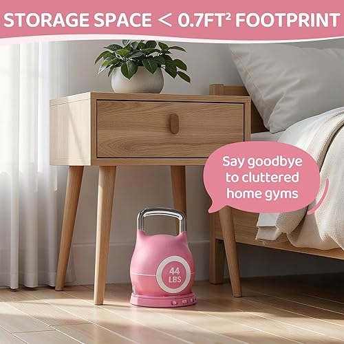 Miniatura 5 de LIFERUN Juego de pesas rusas ajustables pesas rusas 7 en 1, elige 22.5 libras o 44 libras, dial de peso de cambio rápido y bloqueo de seguridad,