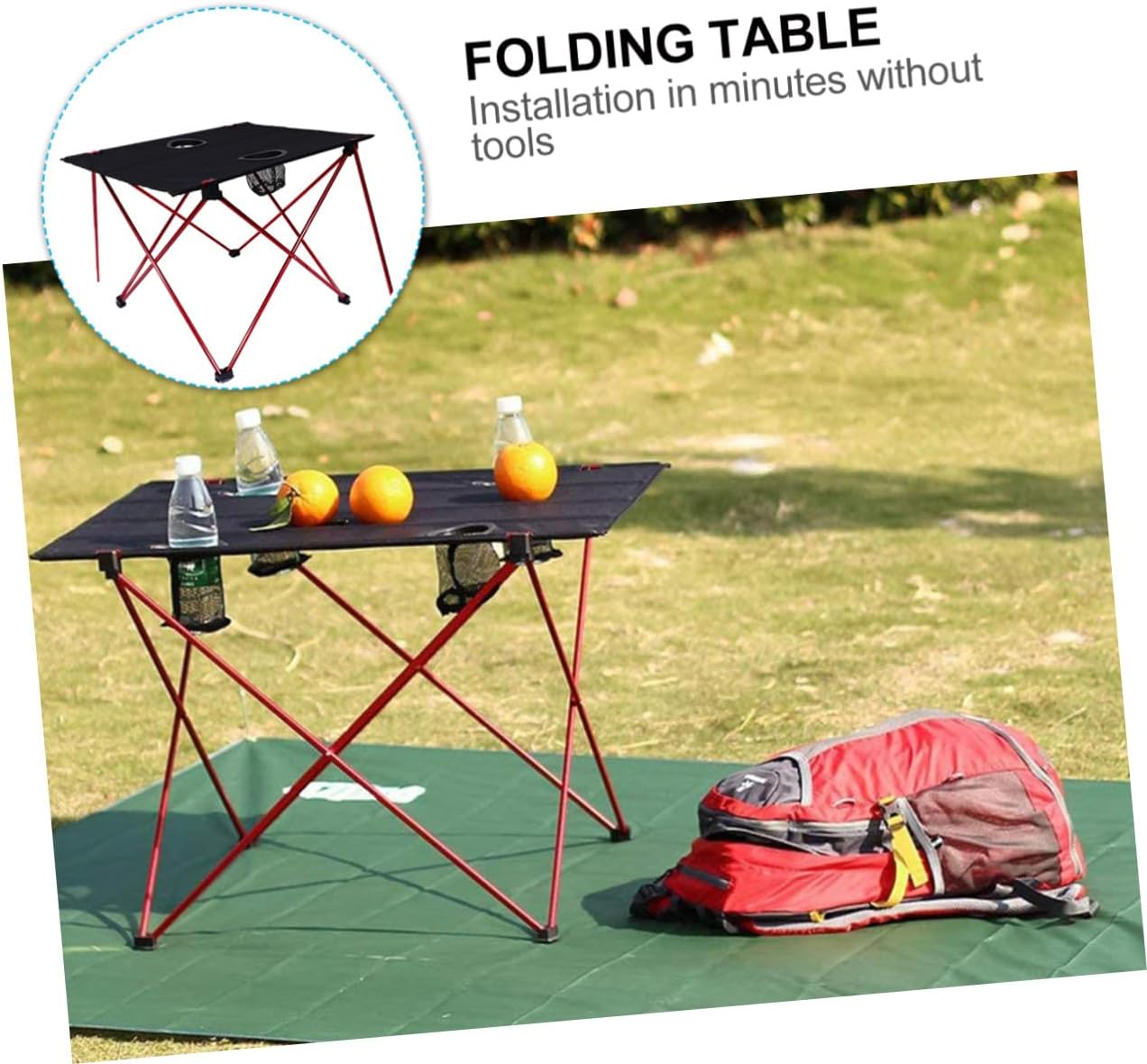 Aluminum Folding Table Lightweight Portable Camping Table Small Foldable for Outdoor Beach BBQ Party
