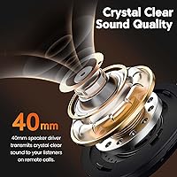 Vista 6 de EKSA Auriculares Bluetooth para conductor de camión con micrófono, auriculares inalámbricos con cancelación de ruido ambiental, alcance inalámbrico