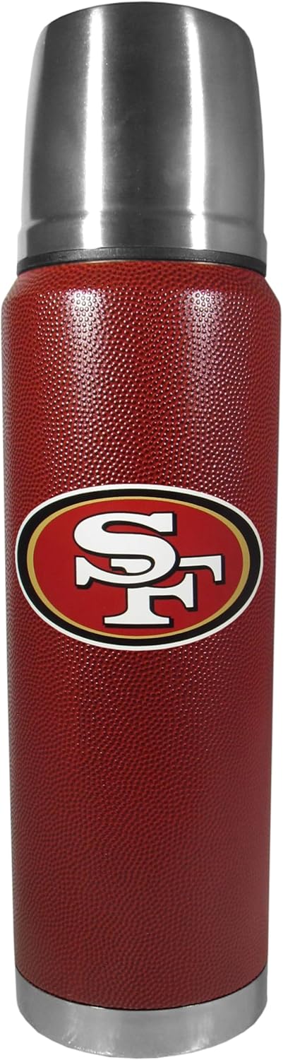 Siskiyou Sports NFL San Francisco 49ers Football Texture Thermos, Team Colors, One Size