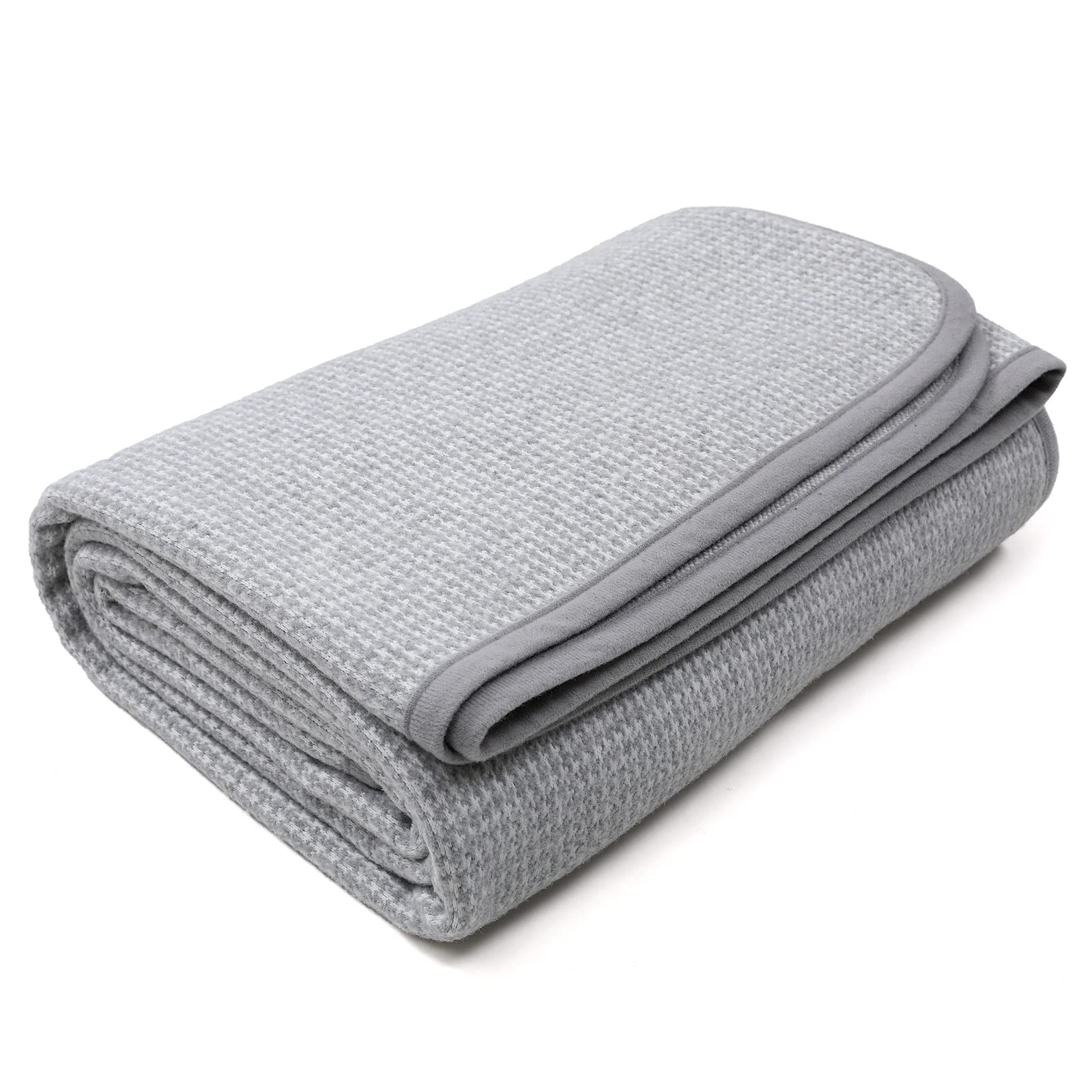 ACUSHLA Merino Wool Camp Blanket - Warm Thick Washable Large Bed Throw for Couch Sleeping Grass Stadium Picnic Hiking Van, Grey 79" x 63"