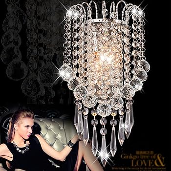 Amazon.com: jorunhe moderna K9 Cristal Araña de luces de pared lámpara