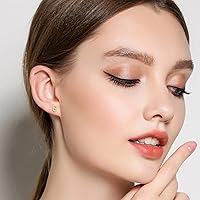 Vista 5 de VDKIDKT Letter C Initial Stud Earrings for Girls, 14K Gold Plated Sterling Silver Alphabet Letter Earrings, Post CZ Stud Earrings, Hypoallergenic