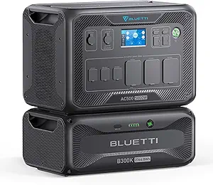 BLUETTI Solar Generator AC500 & B300K Expansion Battery, 2764.8Wh LiFePO4 Battery Generator w/ 6 5000W AC Outlets (10KW Peak), 50A NEMA 14-50R, Modular Power System for Home Use, Emergency