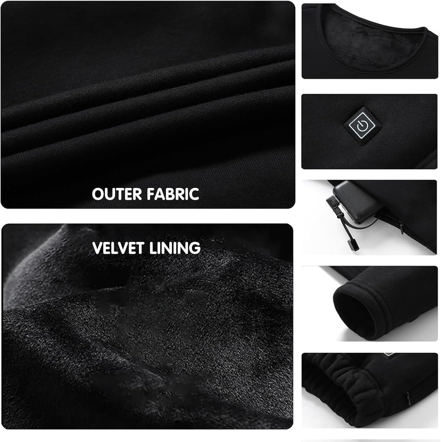 28 Zone Heated Thermal Underwear Set,Warmer Winter Washable Heating Base Layer for Indoors Outdoors and Sports