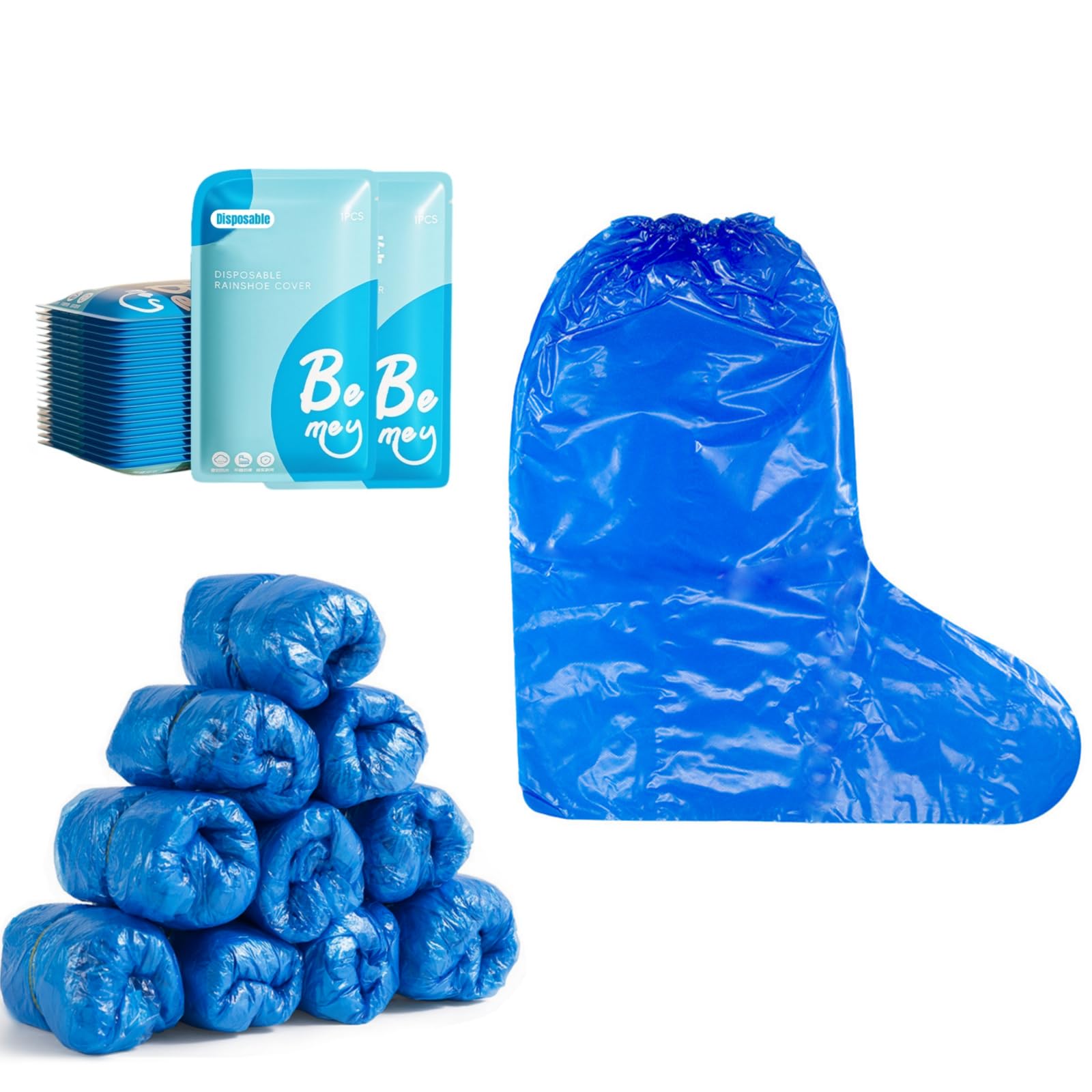 Copriscarpe Impermeabili in Pellicola PE Monouso per Esterno Campeggio (10 Paia)