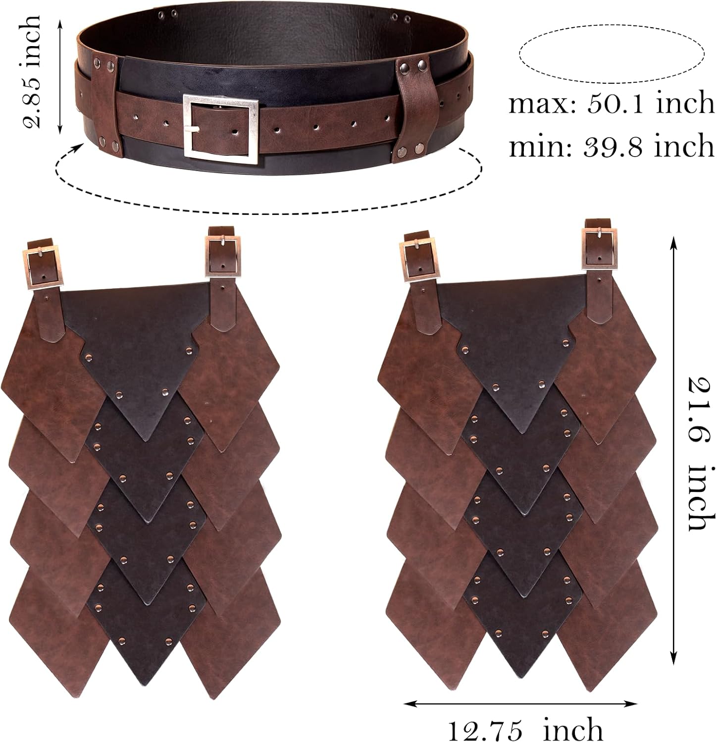 Medieval Belt Thigh Armor Retro Faux Leather Waist Guard LARP Knight Mercenary Weapon Props Renaissance Costume Accessory