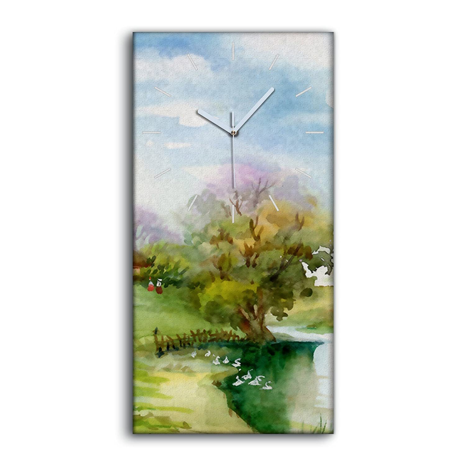 Horloge sur Toile Art Mural Moderne Ciel et Nuages 30x60