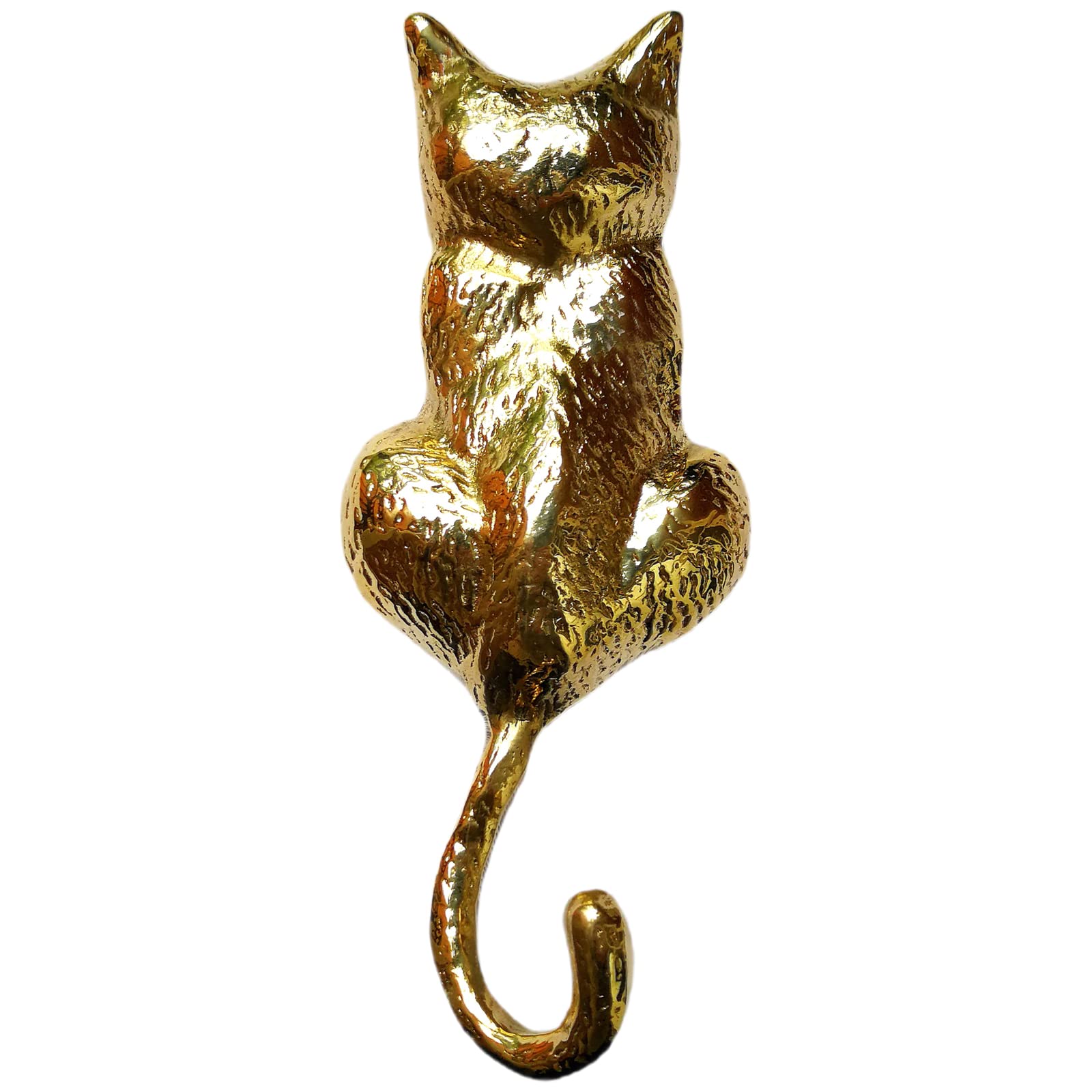 Anatolica Polished Brass Cat Door Knocker Solid Brass 6.11 Inches (Polished Brass)
