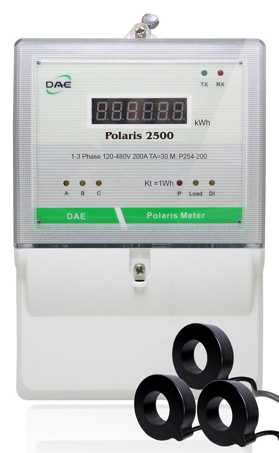 DAE P254-200-S KIT, UL CTEP kWh Smart Submeter, 3 Phase, 200A, 120-480V, 3 CTs, RS485