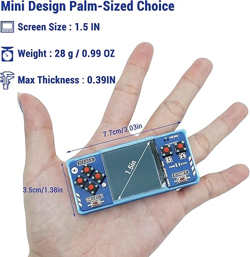 Miniatura 2 de Mini emulador de consola de juegos retro portátil de 1.5 pulgadas, pantalla LCD de 1.5 pulgadas, sistema de videojuegos portátil con batería