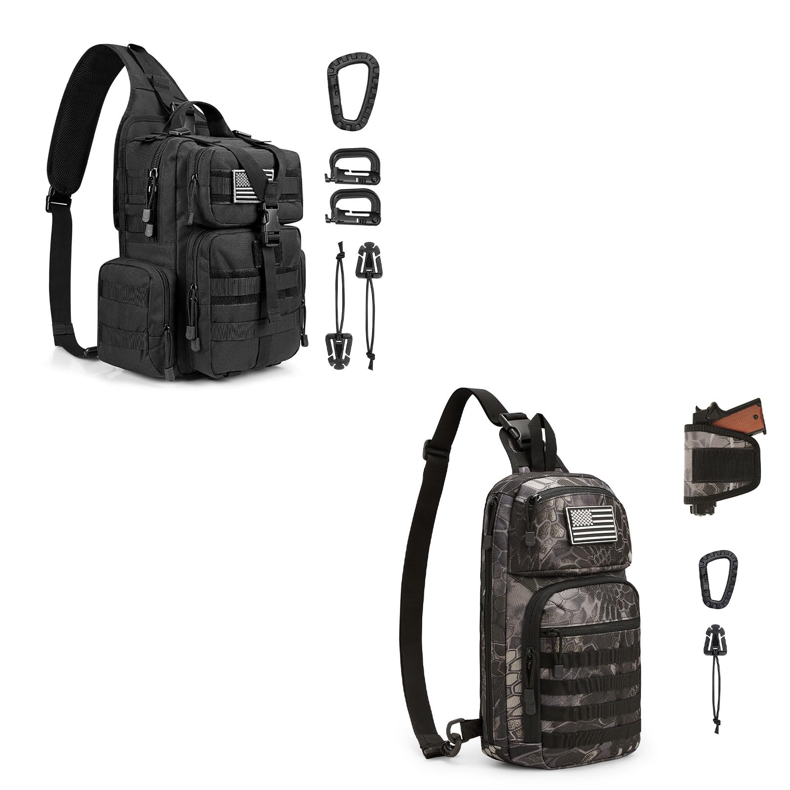G4Free Tactical EDC Sling Bag Backpack and 10L Tactical EDC Sling Bag Backpack