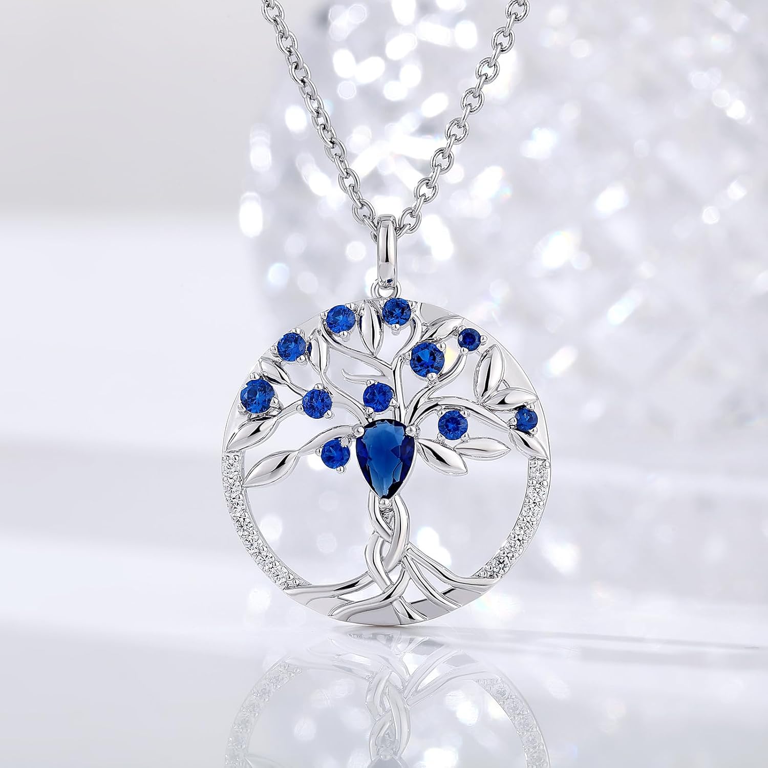 jiamiaoi Tree of Life Necklaces for Women Birthstone Family Tree Necklace Womens Jewelry Gifts for Mom Mother Grandmother - Image 2