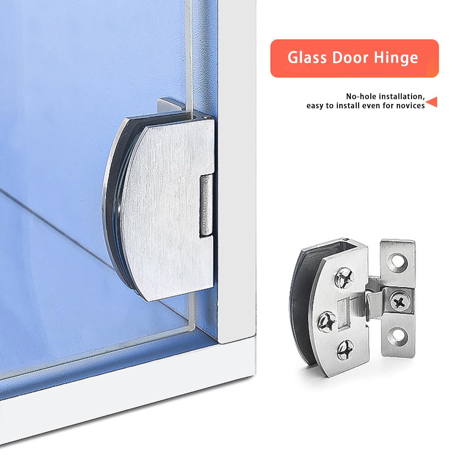 Bisagras para Puertas de Cristal, 16 Piezas Bisagras de Cristal de 3-7 MM (Plata)