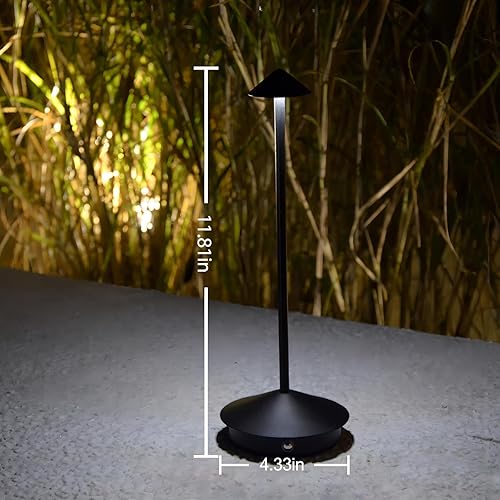 Miniatura 8 de Lámpara de mesa LED inalámbrica, paquete de 2, lámpara de escritorio portátil para exteriores, luz nocturna de escritorio pequeña, lámpara de barra