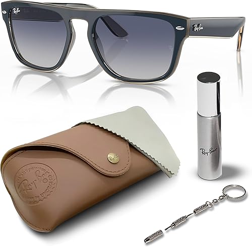 Ray-Ban RB4407 Square Shaped Sunglasses for Men & Women with Official RAYBAN Eyewear Kit