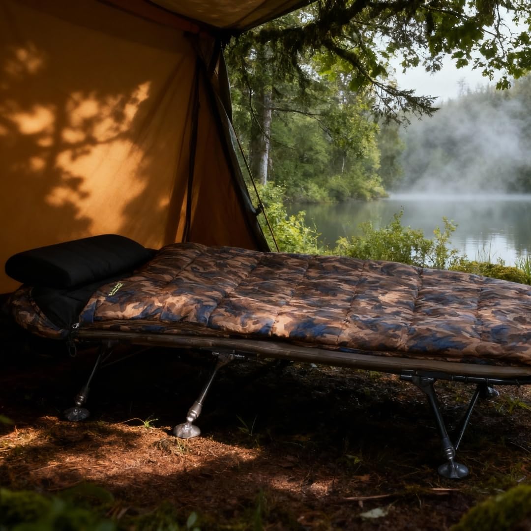 MK-Angelsport Fort Knox Multi Seasons Angeln Ganzjahresschlafsack 2 in 1 - Atmungsaktiv Sleeping Bag Schlafsack Karpfen 4 Saison