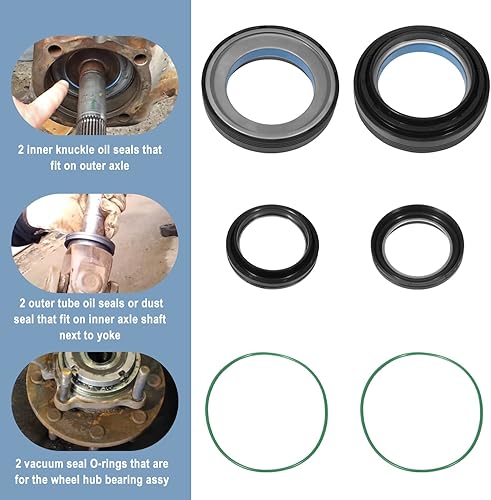 Miniatura 4 de Kit de sellado de tubo y nudillos de vacío para Ford Super Duty Excursion F250 F350 F450 F550 Dana 50 60, repuesto OEM # 504911 , 5038 1, 41784-2