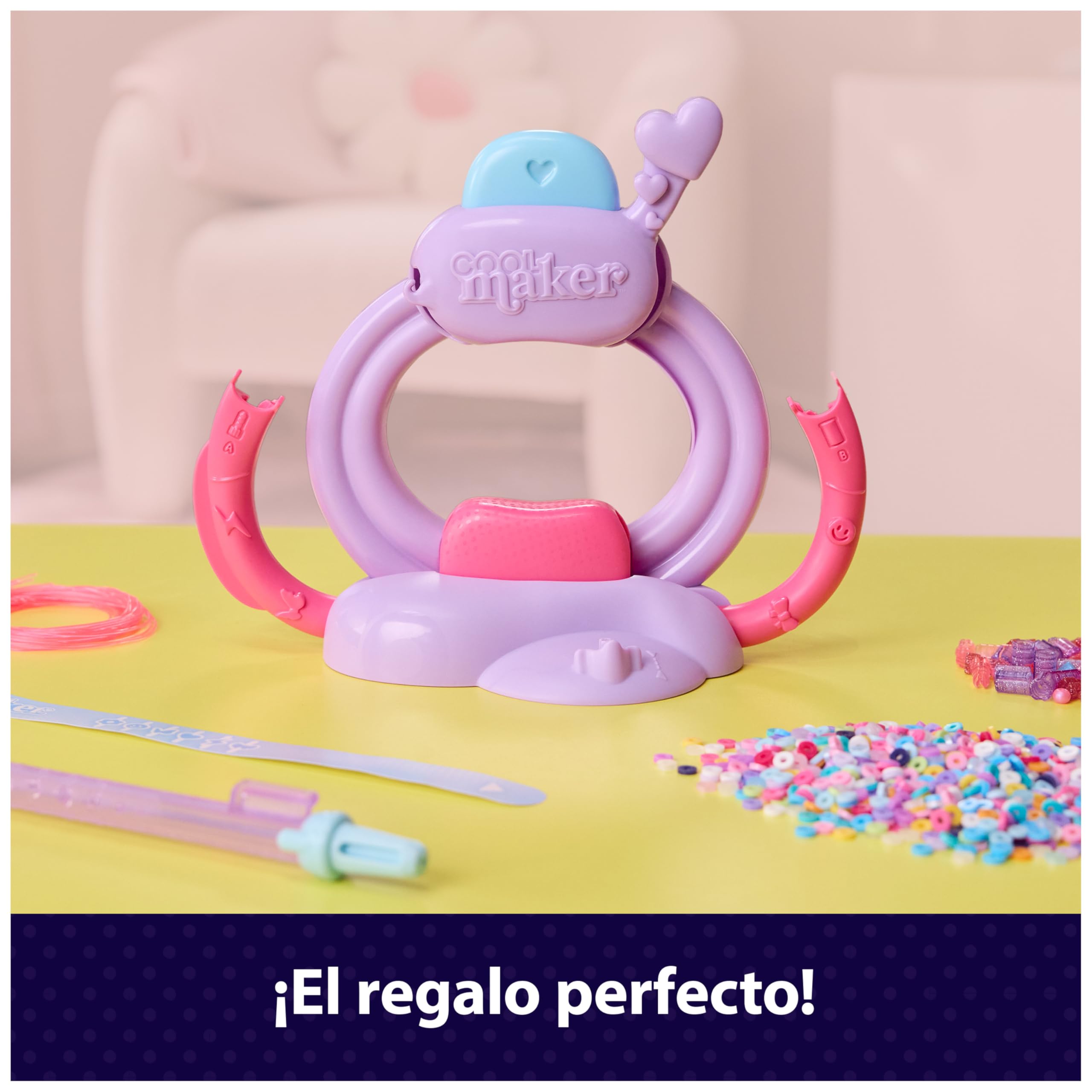 COOL MAKER - ESTUDIO DE PULSERAS HEISHI - Kit para Hacer Pulseras con Bolígrafo de Cuentas, Taller de Cierre Automático y +1200 Cuentas - 6072592 - Cuentas para Pulseras - Juguetes Niñas 7 Años +