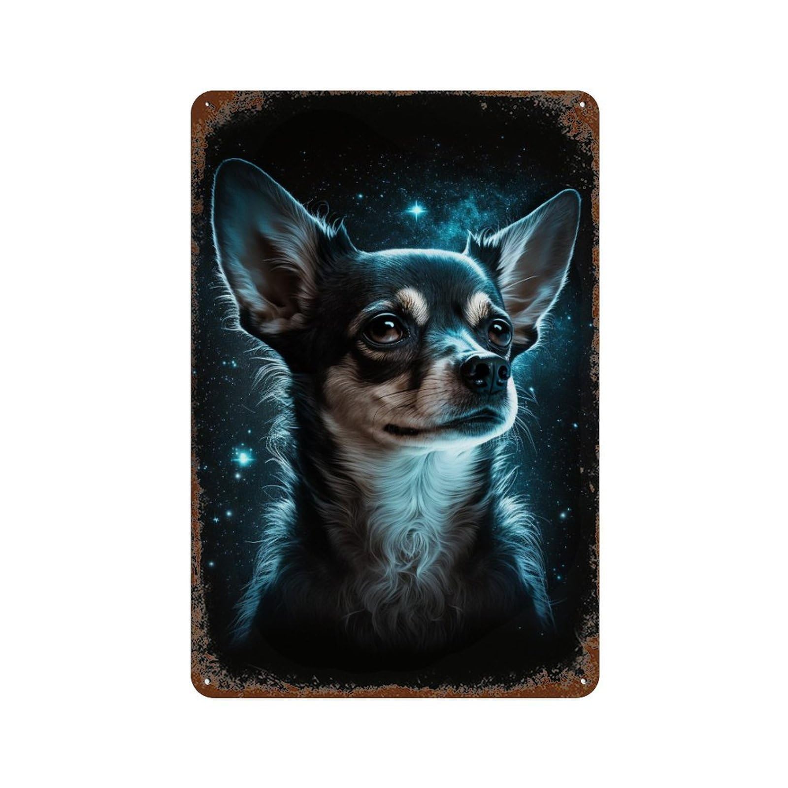 Space Pup Cosmic Canine Art -6 Decorative Tin Sign 11.8"x7.9", for Bistro, Counter And Cafe Decor, Novelty Wall Decor