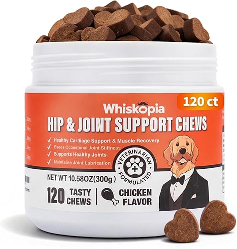 Glucosamina para perros, suplemento de cadera y articulaciones, golosinas masticables para perros con MSM, condroitina para aliviar el dolor en las