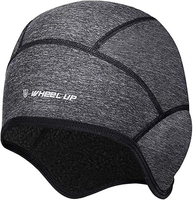 Winter Skull Cap Beanie, Cycling Hat Caps for Under Helmet Men Women with Windproof Thermal Fleece, Motorcycle Helmet Liner Cycle Cap Cover for Outdoor Sports Riding/Skiing/Running - Dark Gray