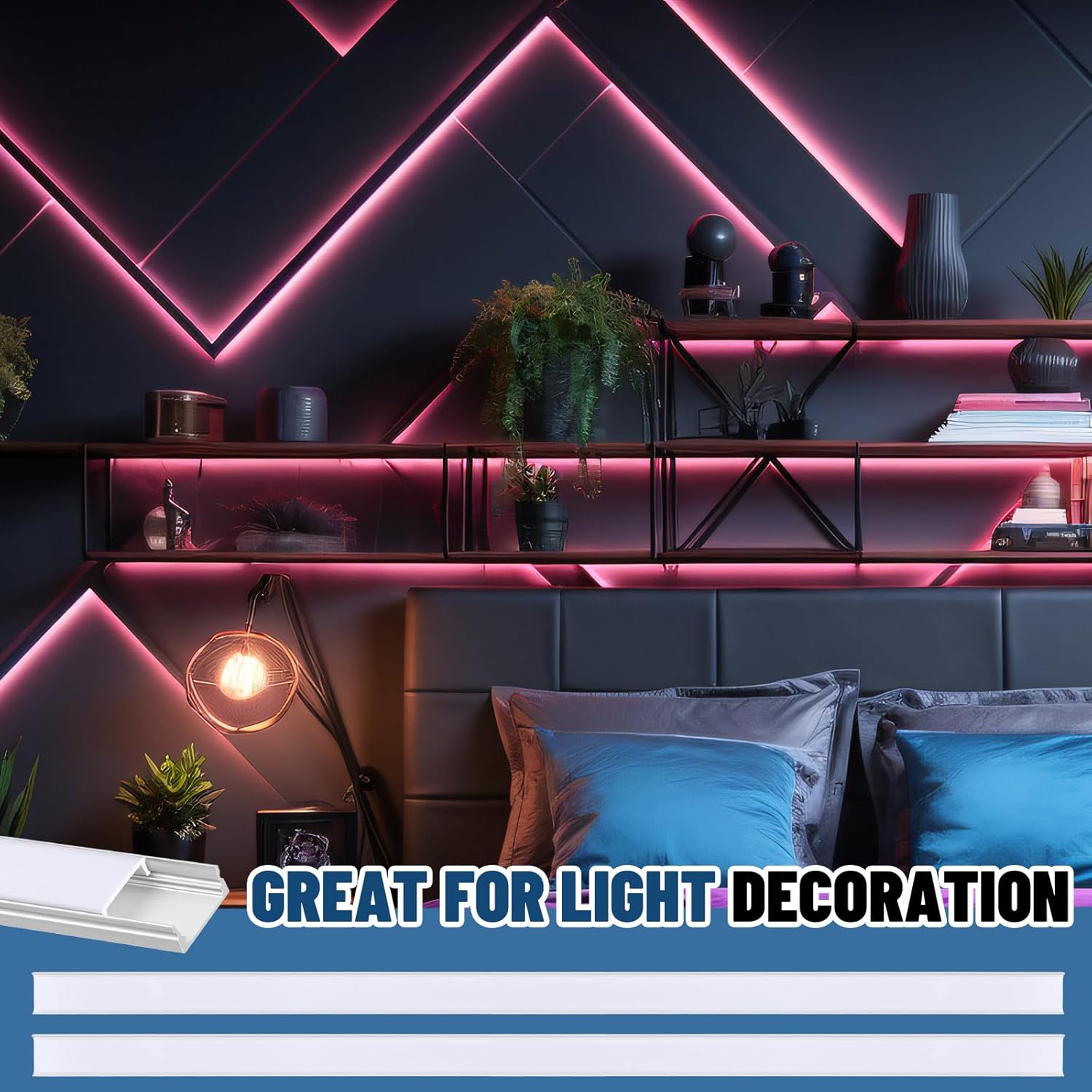 Glooglitter 12 Pack 3.3ft Pre-drilled Countersunk Hole LED Channel Diffuser U Light Strip Aluminum Track with Cover Screw End Cap Easy Cut Tight Flush Mounted Cabinet Tape Light Strip(Milky White)