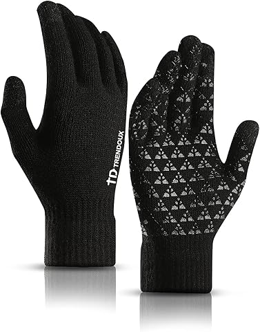 TRENDOUX Guantes Invierno Hombre termicos Mujer - Guantes tactiles movil Smartphone, Ciclismo Moto Bici Correr Aire Libre para Frio Antideslizantes Conducir Deporte Running, Bicicleta Termico Running