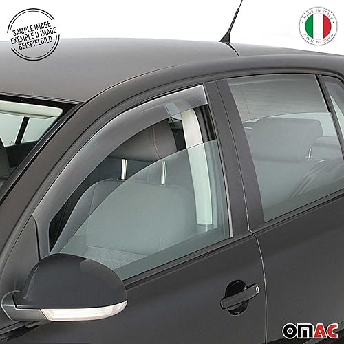 Miniatura 6 de OMAC Deflector de lluvia para visera de ventana para Chrysler PT Cruiser Wagon 2001-2010 Smoke