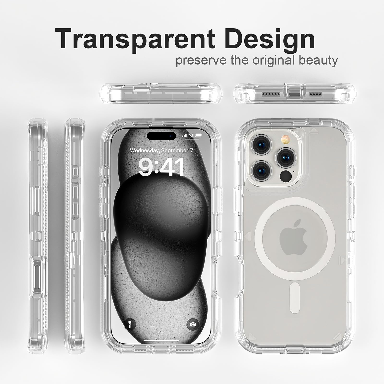 GUAGUA Cover per iPhone 16 Pro Max, compatibile con Magsafe, cover