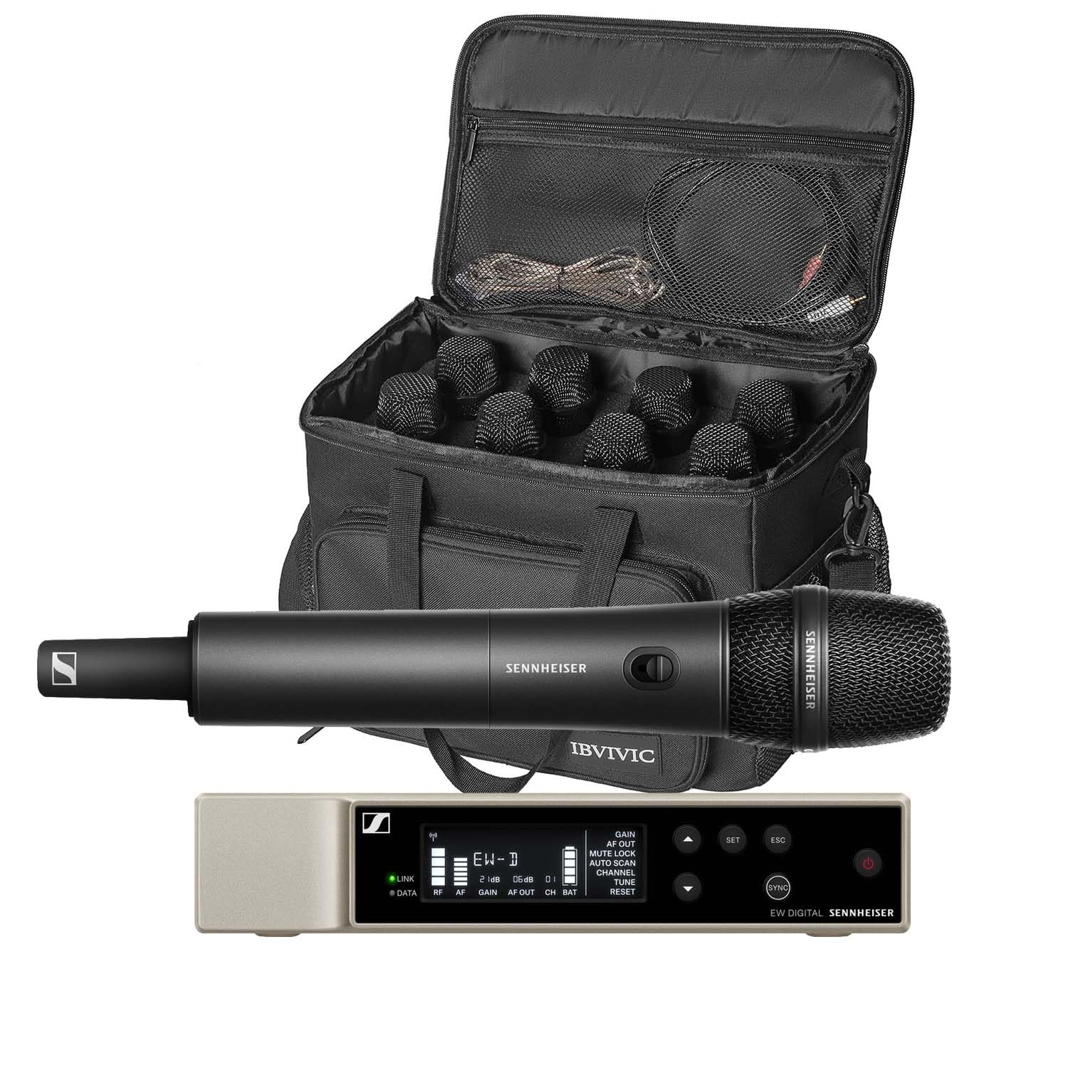Sennheiser EW-D 835-S Set Wireless Handheld Mic, IBVIVIC 8 Slots Wireless Bag Bundle