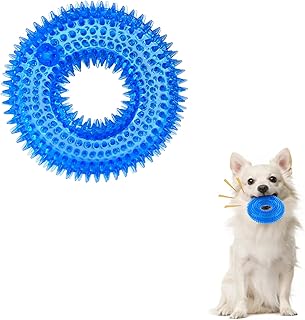 Andiker Squeaky Dog Toy, Safe TPR Chewable Dog Toys for Teeth Grinding&Cleaning Dog Fetch Toys for Enhancing Interactivity Outdoor Suitable for All Dog Sizes Puppyâ€™s Gifts and Dog Lovers (Small)