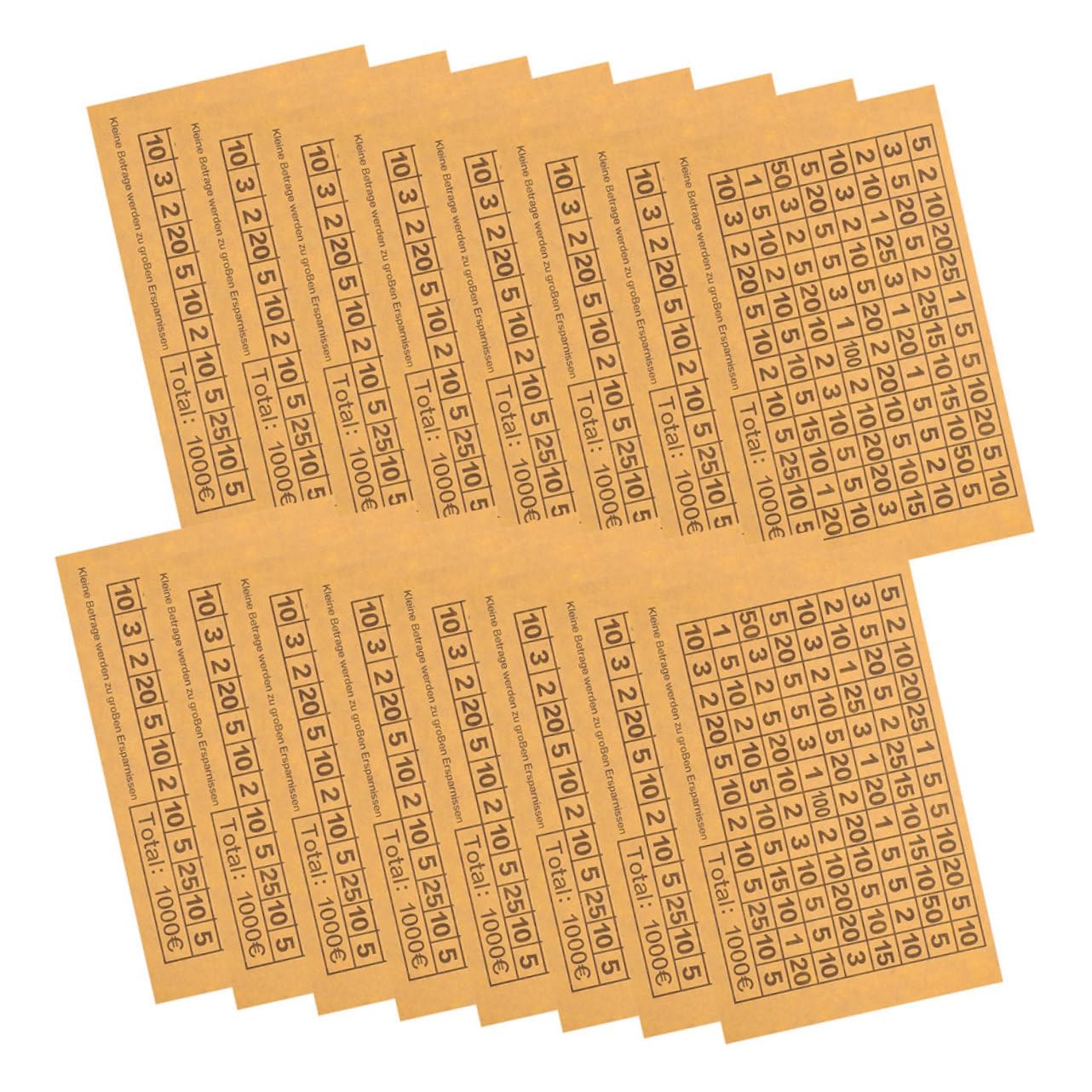 PLAFOPE 50Pcs Money Saving Challenge Chart for Piggy Bank Cash Box Effortless Organization Accurate Tracking of