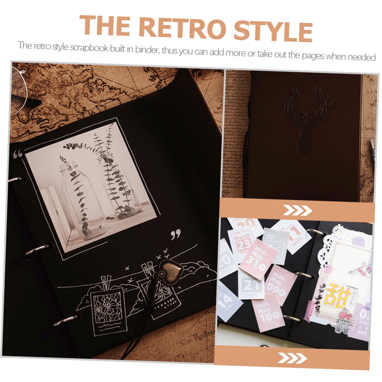 PRETYZOOM Álbum De Fotos Retro De Cuero Sintético De 2 Piezas Para Fotos De 8x10 Para Familiares Y
