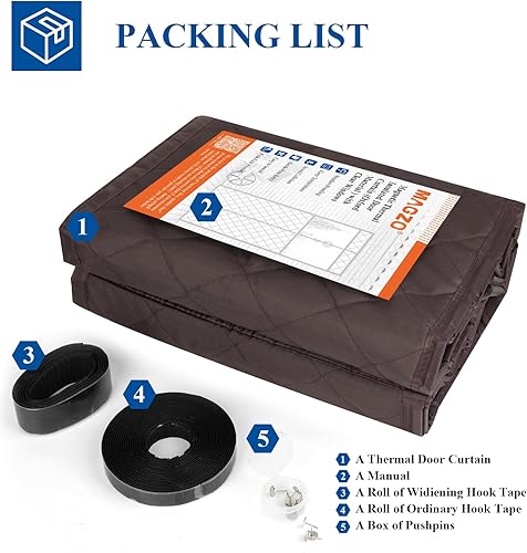 Miniatura 17 de MAGZO Cortina aislante para puerta corrediza de vidrio para invierno, 72 x 80 pulgadas, relleno Oxford mejorado con algodón grueso, kit de Gris