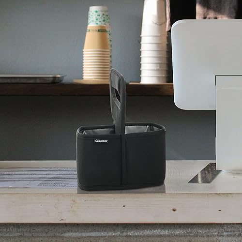 Miniatura 6 de Portavasos con asa, soporte reutilizable para tazas de café para bebidas calientes o frías, contenedor para botellas de agua con divisores