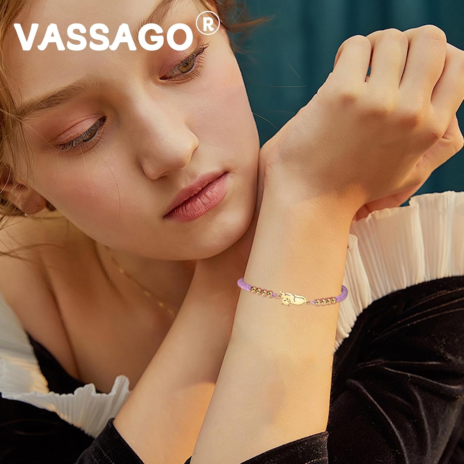 VASSAGO Cat Bracelet for Women Men Adjustable Handmade Braided Bracelet image 2