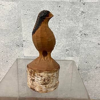 Amazon.co.jp: 黒部峡谷 一刀彫 白樺 雷鳥 置物 鳥 オブジェ