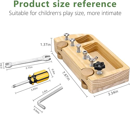 Miniatura 6 de Mikabili Montessori - Tablero de destornilladores de madera para niños habilidades básicas juguete educativo sensorial para niños y niños pequeños