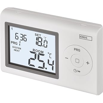 EMOS Digital Room Thermostat, Programmable Wall Thermostat for Heating and Cooling Systems, Thermostat / Room Temperature Con