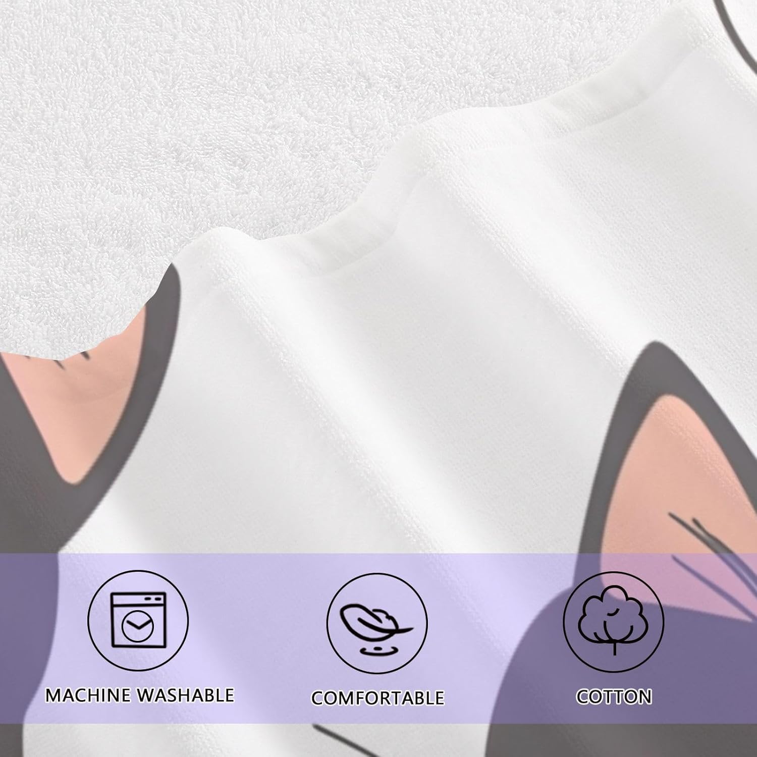 Hand Towels Premium Soft and Highly Absorbent Cute Cat Face 2 Pcs Towels for Bathroom Set 100% Cotton Decorative Face Towels