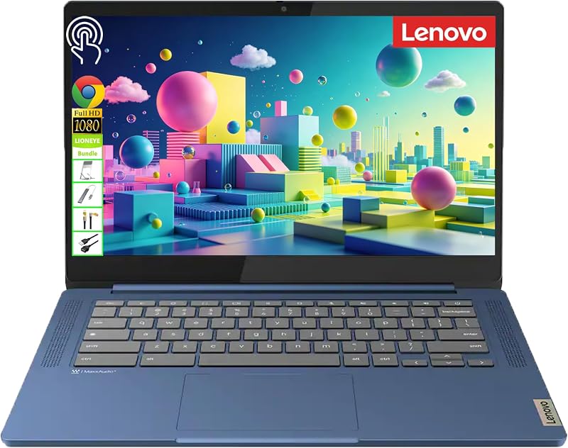 IdeaPad Slim 3 Elite Chromebook 14" FHD Touchscreen Laptop for Business & Student by Lenovo, MediaTek Kompanio 520, 4GB RAM 64GB eMMC, Chrome OS, Lightweight, Portable for Daily Use, Office & School