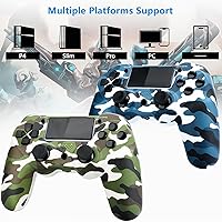 Vista 3 de SHEPUDRUC Wireless Controller for PS4, 2 Pack Remote Control Compatible with P4/Slim/Pro with Dual Vibration/Audio/Six-axis Motion Sensor/Game