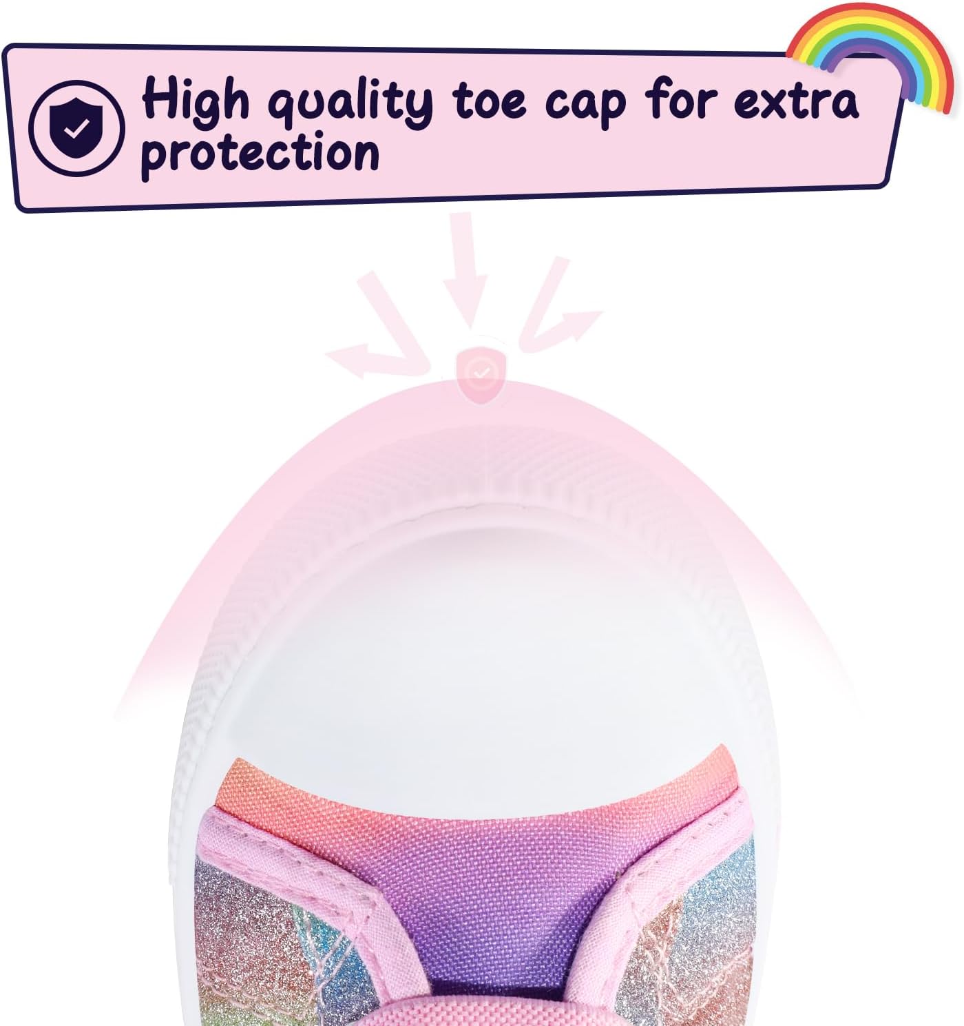 K KomForme Toddler Sneakers Girls Canvas High Top Walking Shoes with Hook and Loops 11 Little Kid Gradient Glitter image 4 of 8 B088GS928K