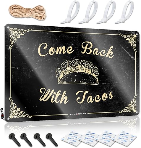 Metal Signs for Garage Man Cave Come Back with Tacos Sign Pool Stuff Funny Wall Decor Signs (Size  30X40CM)