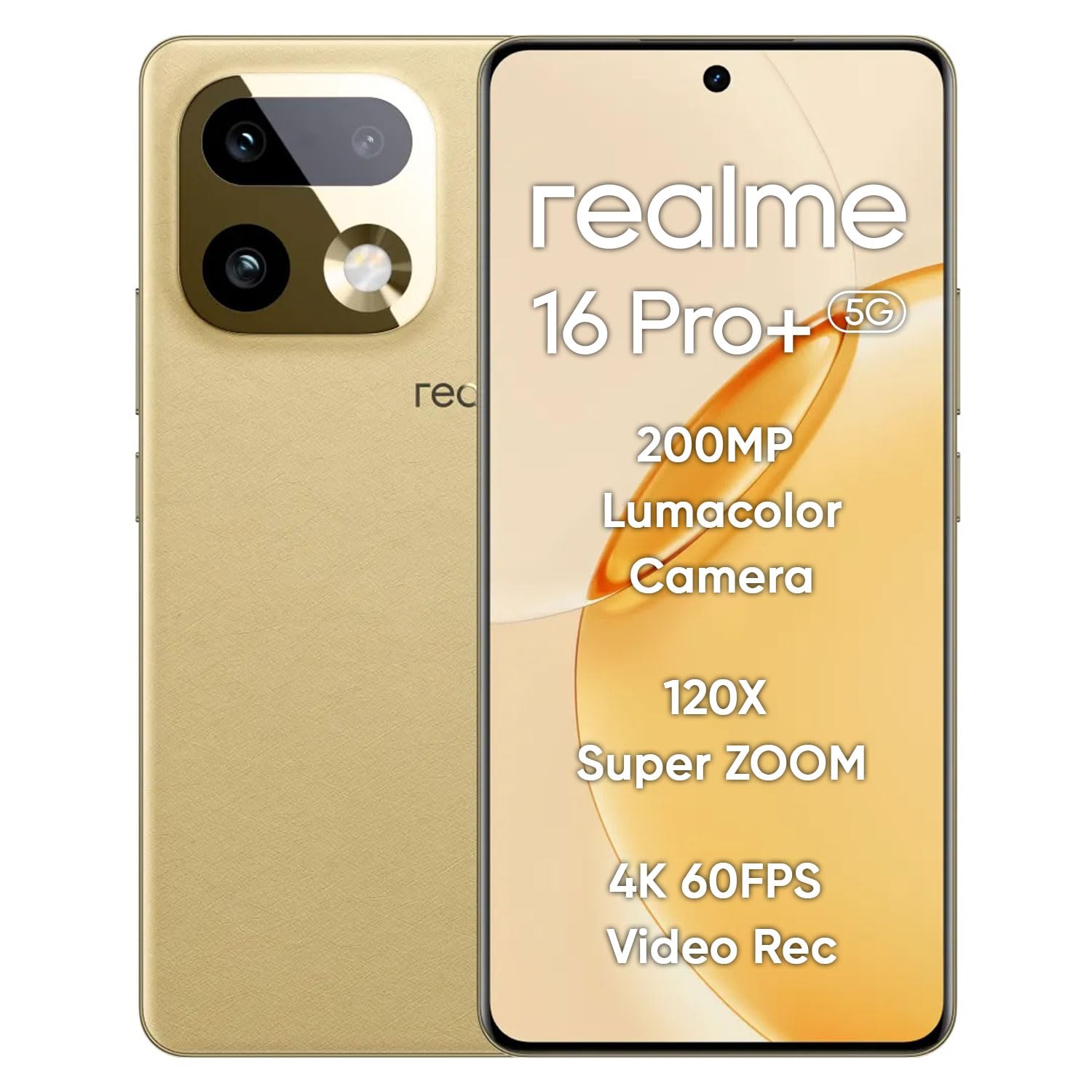 realme 16 Pro+ 5G Smartphone 8GB+128GB Gold | 7000mAh Battery, 80W SuperVOOC, 6.8-Inch Screen, 144Hz AMOLED Display, Rear 200MP+Front 50MP Camera, Snapdragon 7 Gen 4, IP69-image-30