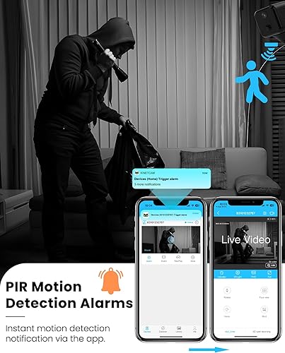 Miniatura 5 de Cámara espía oculta, mini cámara inalámbrica Wi-Fi HD 2K, aplicación de teléfono, detección de movimiento AI, visión nocturna automática, duración