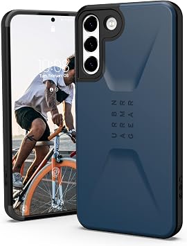 URBAN ARMOR GEAR UAG Designed for Samsung Galaxy S22 Plus Case Blue Mallard Sleek Ultra-Thin Shock-Absorbent Civilian Protective Cover, [6.6 inch Screen]