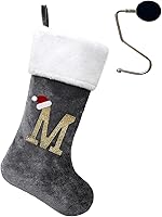 Vista 89 de Medias de Navidad de 20 pulgadas con monograma con letras, medias de Navidad súper suaves, medias grandes de monograma, medias de Navidad con letras